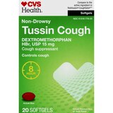CVS Health 8HR Non Drowsy Tussin Cough Suppressant Relief, 20 CT, thumbnail image