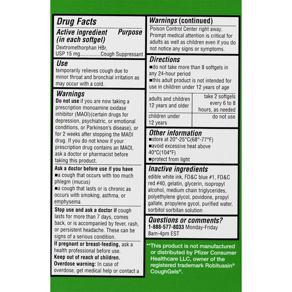 CVS Health 8HR Non Drowsy Tussin Cough Suppressant Relief, 20 CT