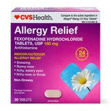 CVS Health 24HR Non Drowsy Allergy Relief Fexofenadine HCl Tablets, thumbnail image 1 of 6