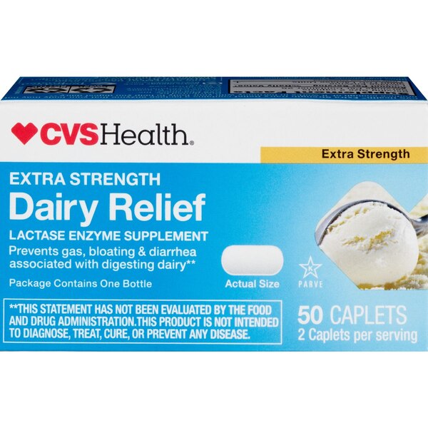 CVS Health Dairy Relief Caplets Extra Strength