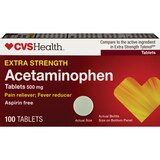 CVS Health Extra Strength Acetaminophen Pain Reliever & Fever Reducer 500 MG Tablets, 100 CT, thumbnail image 1 of 5