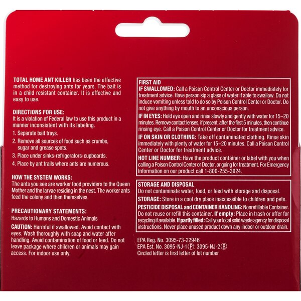 Total Home Ant Killer Child Resistant Bait Trays, 4 ct