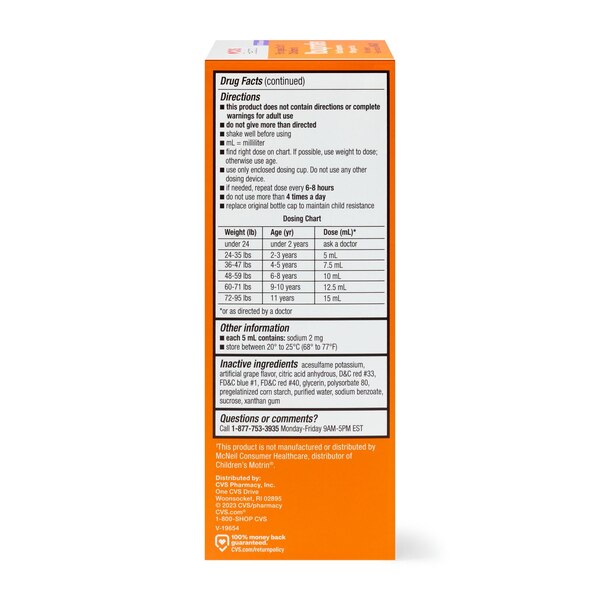 CVS Health Children's Ibuprofen Pain Reliever & Fever Reducer (NSAID) Oral Suspension