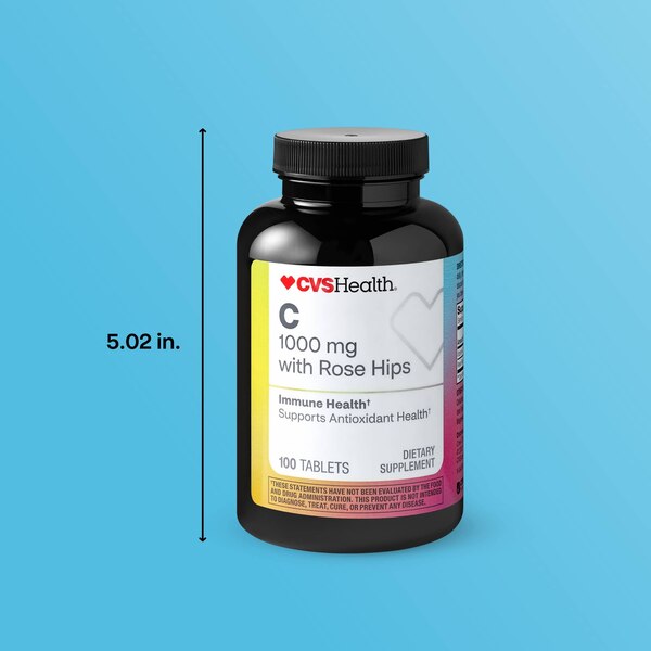 CVS Health Vitamin C with Rose Hips Tablets, 100 CT