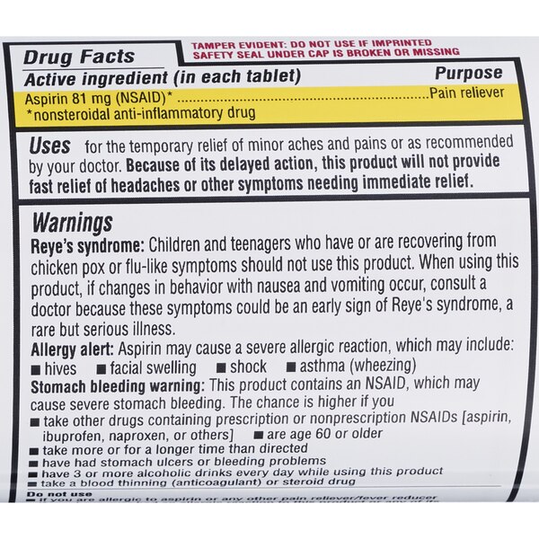 CVS Health Low Dose Aspirin 81 MG Enteric Coated Tablets