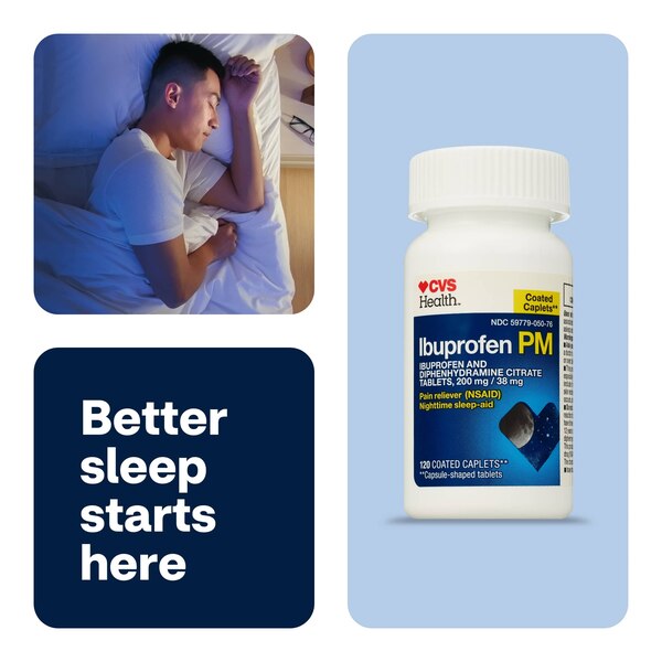 CVS Health Ibuprofen PM Pain Reliever & Nighttime Sleep-Aid Coated Caplets
