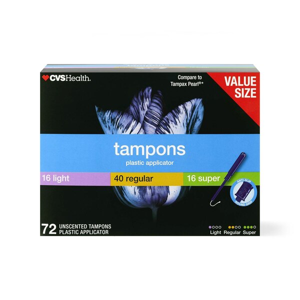 CVS Health - Tampones con aplicador de plástico, sin perfume, Multi-Pack