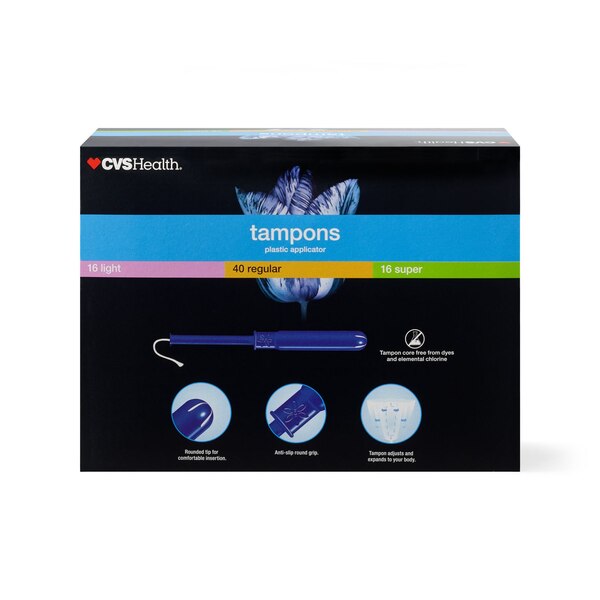 CVS Health - Tampones con aplicador de plástico, sin perfume, Multi-Pack