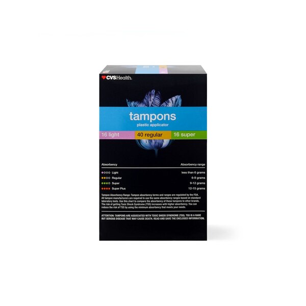 CVS Health - Tampones con aplicador de plástico, sin perfume, Multi-Pack
