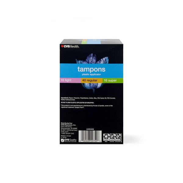 CVS Health - Tampones con aplicador de plástico, sin perfume, Multi-Pack