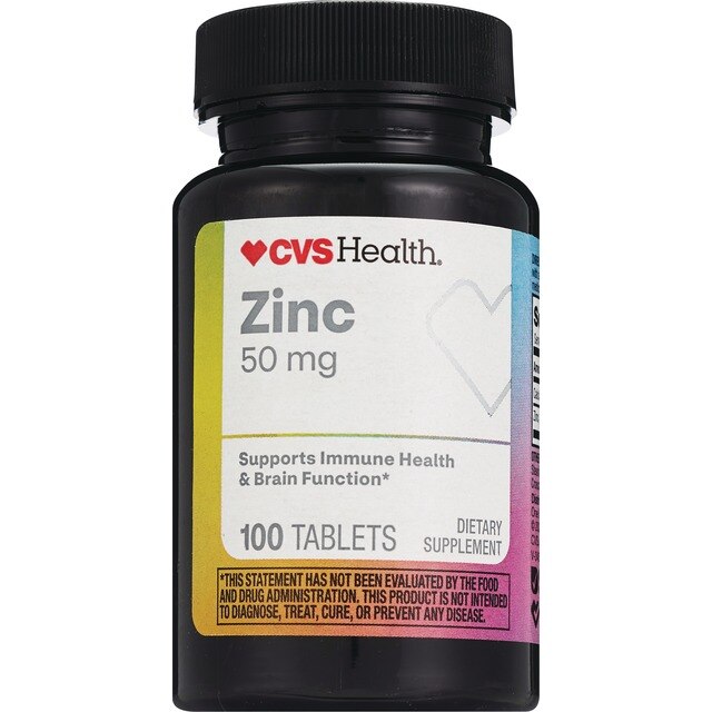 CVS Health - Zinc en tabletas, 50 mg