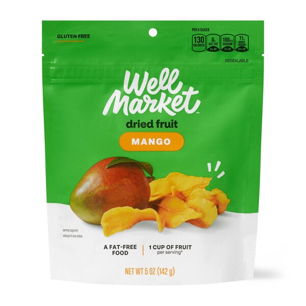 Well Market, Dried Fruit Philippine Mango Slices, 5 oz