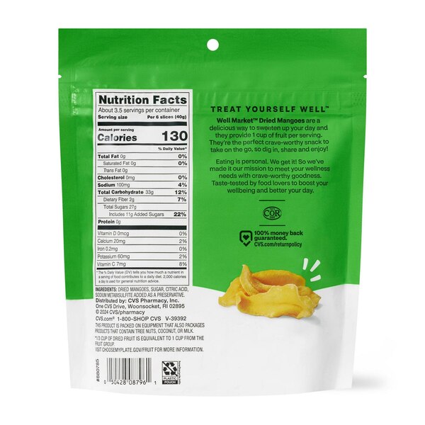 Well Market, Dried Fruit Philippine Mango Slices, 5 oz