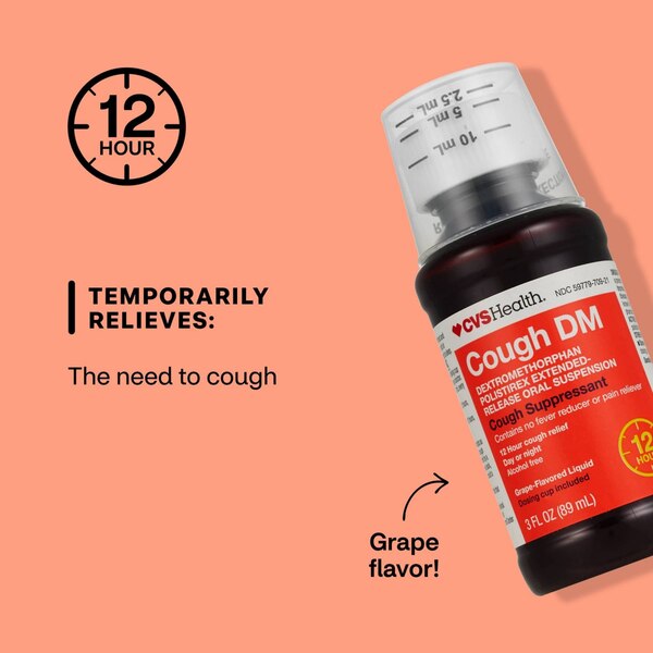 CVS Health 12HR Cough DM Relief Liquid Cough Suppressant