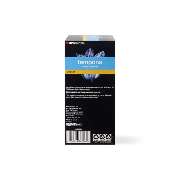 CVS Health Plastic Tampons, Regular