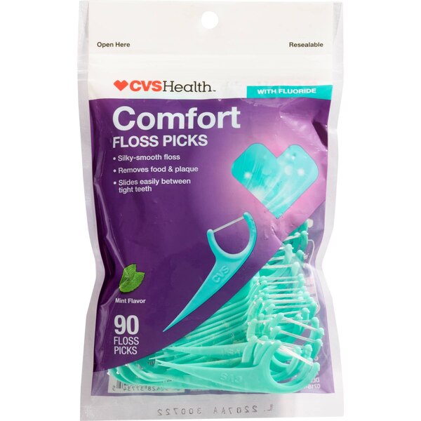 CVS Comfort Floss Picks, Mint