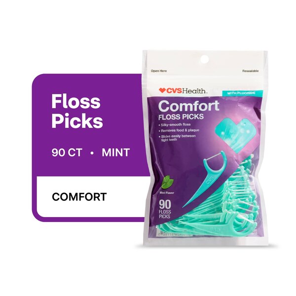 CVS Comfort Floss Picks, Mint