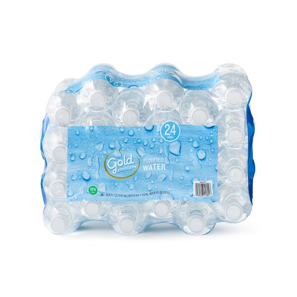Gold Emblem Purified Water Bottles, 24 ct, 16.9 oz