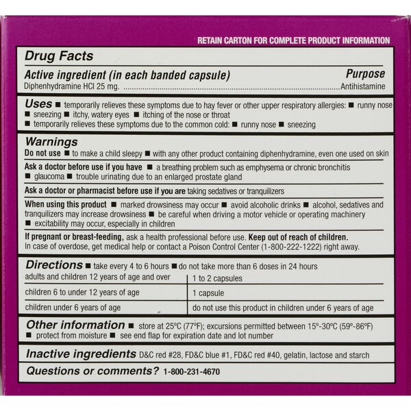 CVS Health Allergy Relief Diphenhydramine Capsules
