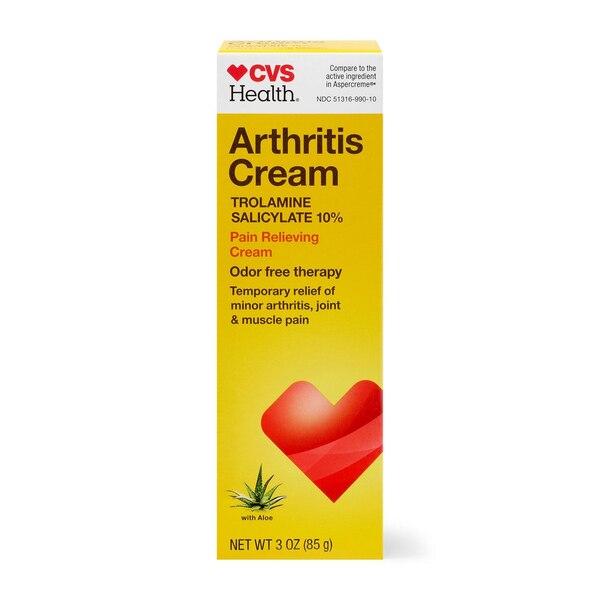 CVS Health Arthritis Pain Relief Trolamine Salicylate 10% Cream, 3 OZ