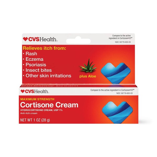 CVS Health - Crema antiprurito con cortisona más aloe, potencia máxima