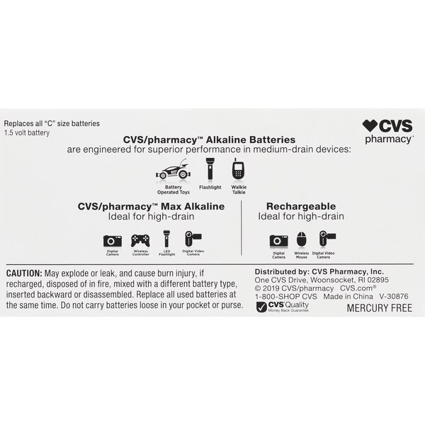 CVS Alkaline Batteries C