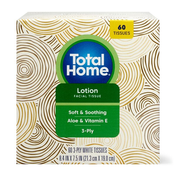 Total Home Soft & Soothing Aloe 3-Ply Facial Tissue, 1 ct