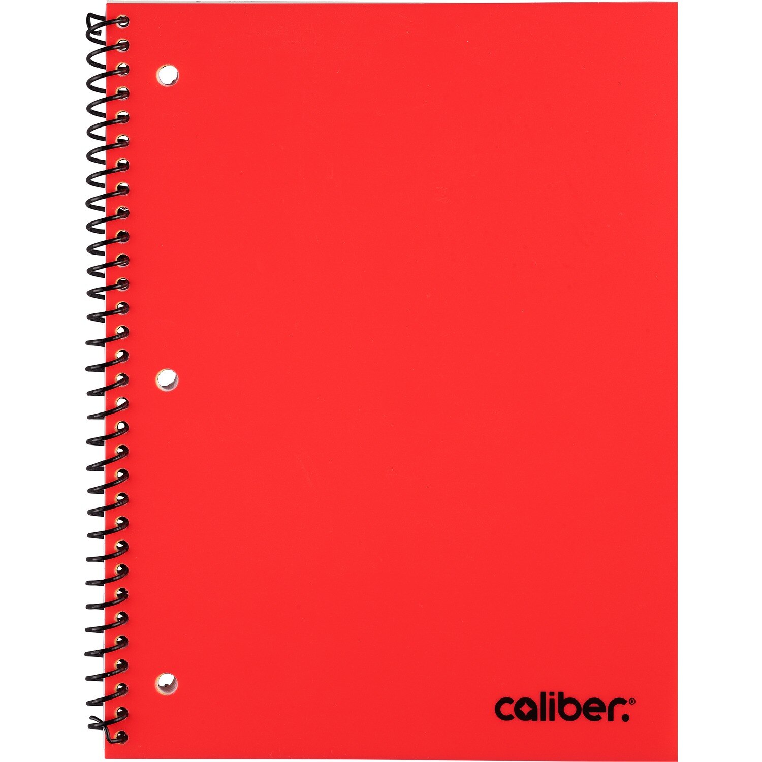 Caliber Poly Spiral Notebook, Wide Ruled, 8 1/2 in. x 11 in., Assorted Colors