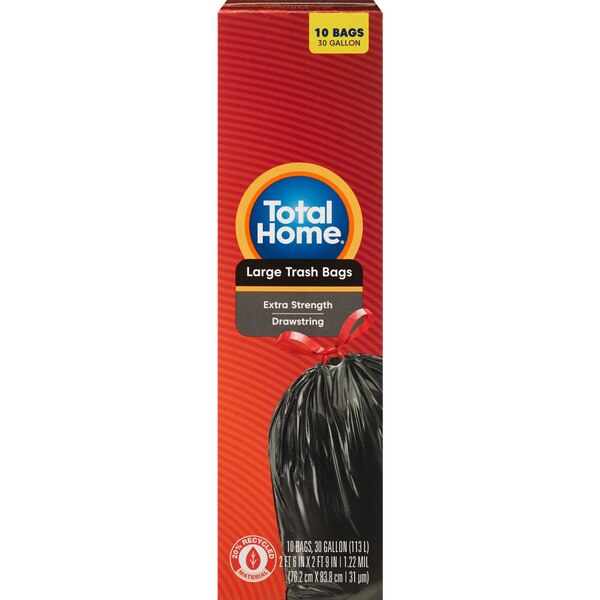 Total Home 30 Gallon Drawstring Trash Bags