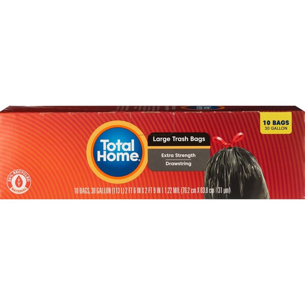 Total Home 30 Gallon Drawstring Trash Bags