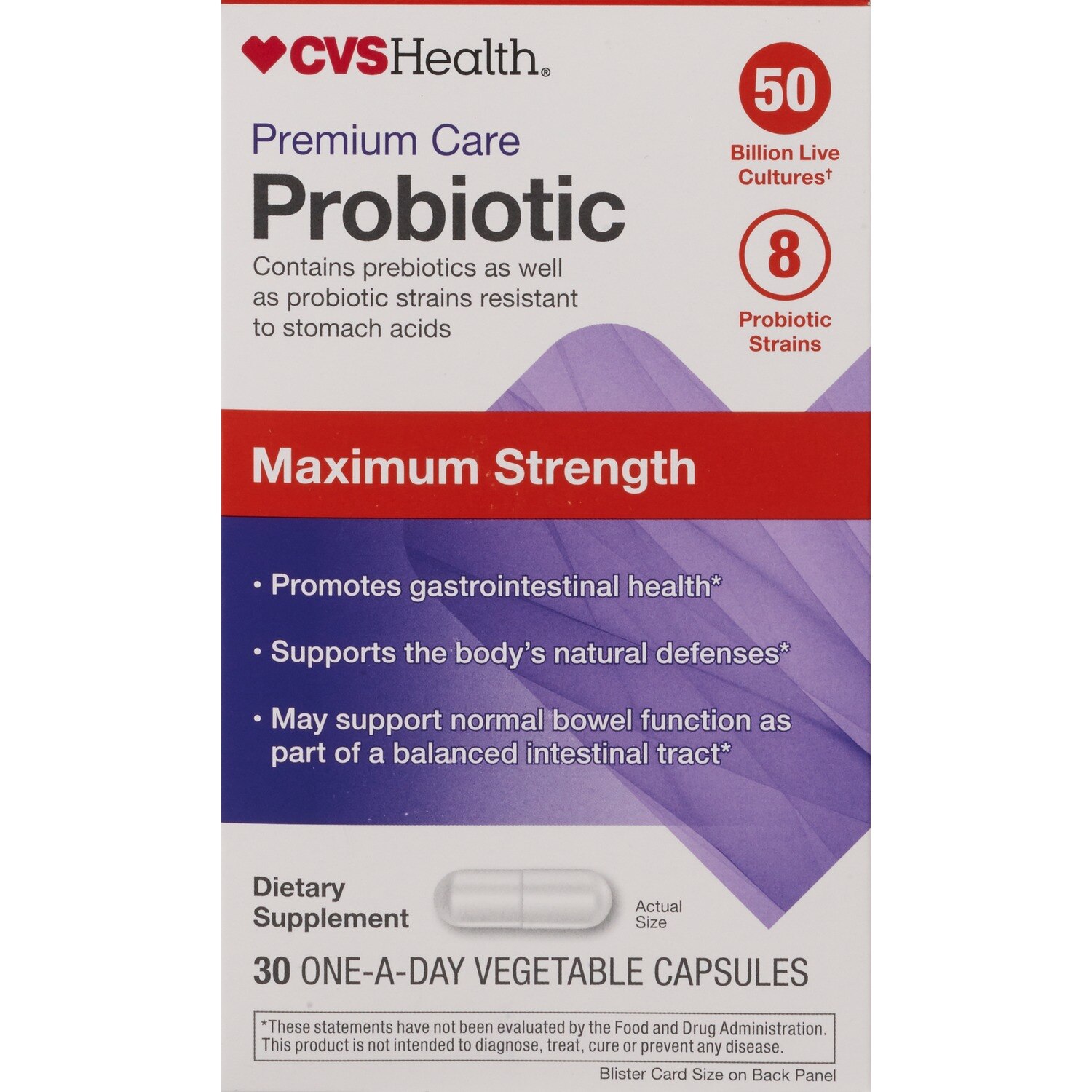 CVS Health - Cápsulas vegetales probióticas, máxima potencia, 30 u.