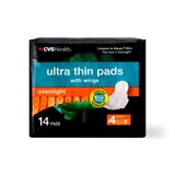CVS Health Ultra Thin Pads with Wings, Overnight, thumbnail image