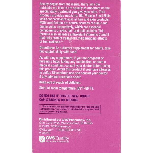 CVS Health Hair, Skin and Nails Tablets, 200 CT