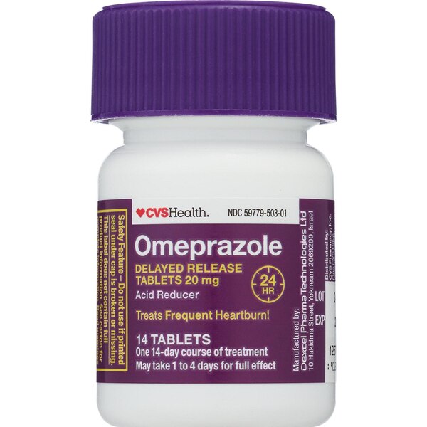 CVS Health Omeprazole Delayed Release Acid Reducer Tablets, 20 MG
