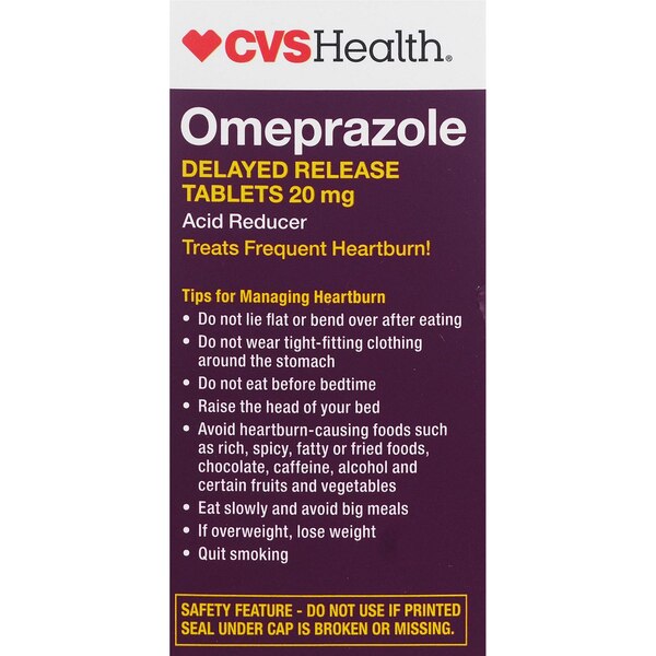 CVS Health Omeprazole Delayed Release Acid Reducer Tablets, 20 MG
