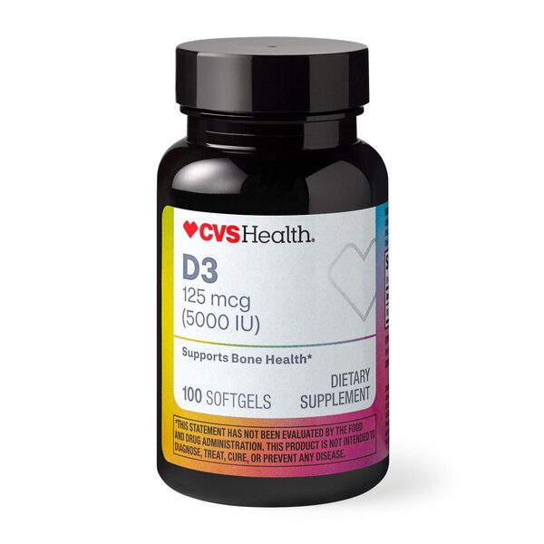 CVS Health 125 MCG Vitamin D3 Softgels, 100 CT