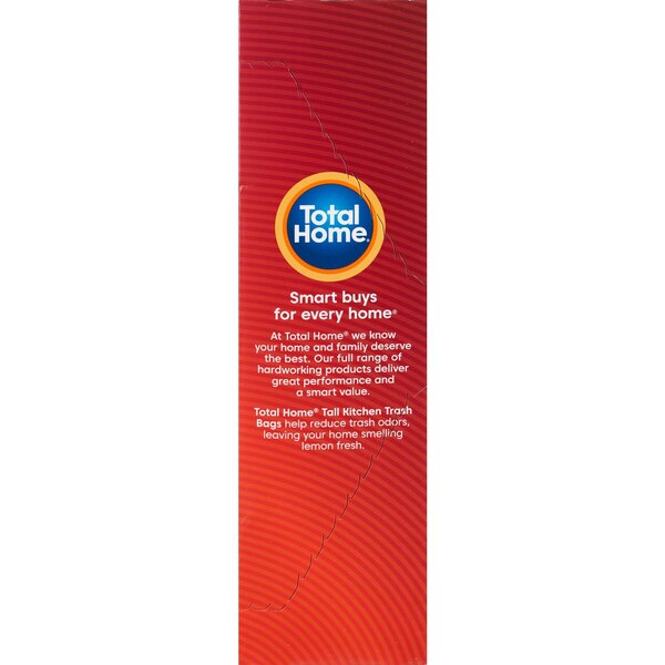 Total Home Drawstring Tall Kitchen Trash Bags, Odor Control