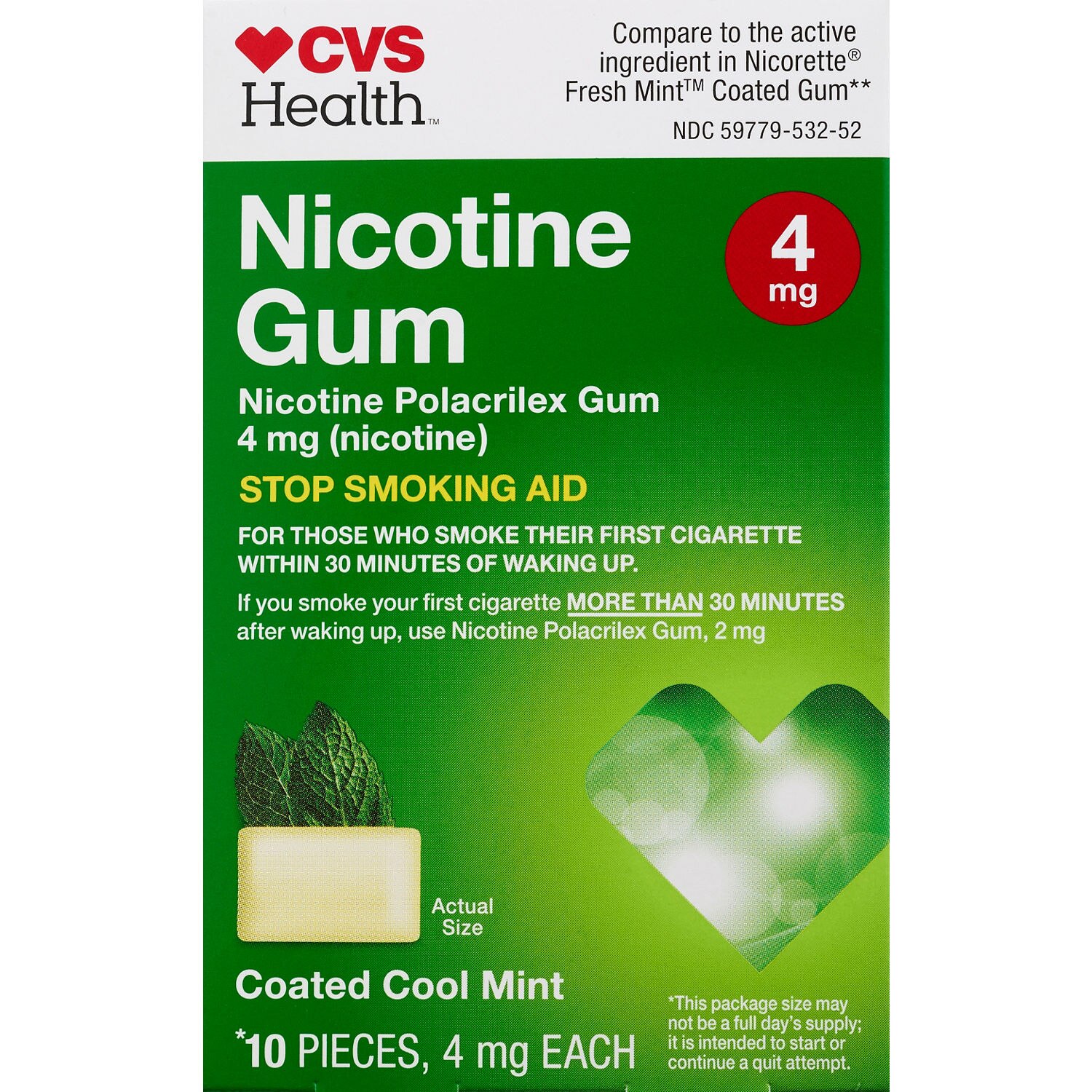 CVS Health Sugar Free Nicotine Gum, Mint
