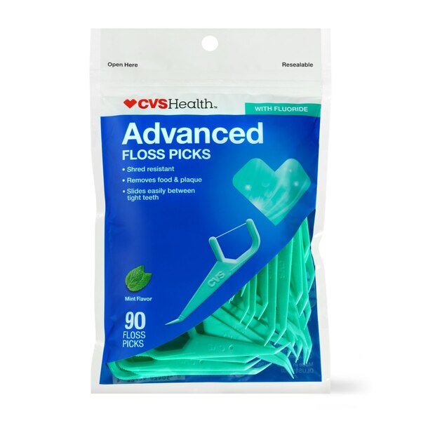 CVS Health Advanced Floss Picks, Mint