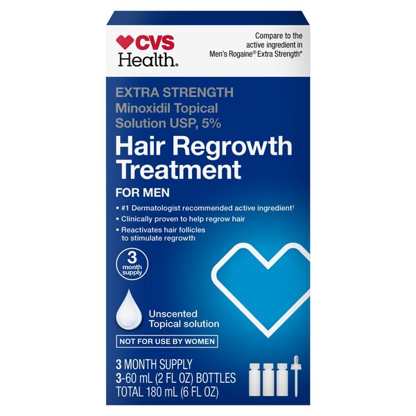 CVS Health Men's Extra Strength 5% Minoxidil Solution for Hair Regrowth