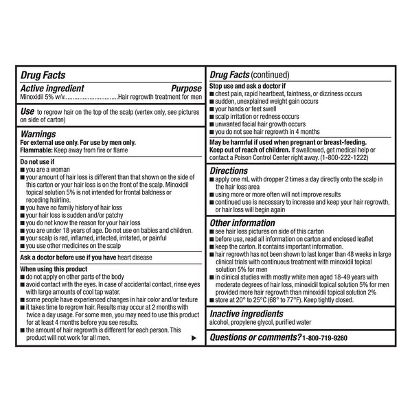 CVS Health Men's Extra Strength 5% Minoxidil Solution for Hair Regrowth