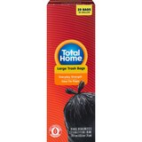 Total Home Large Trash Bags, Extra Strong Easy-Tie Flaps 30 Gallon, 20 ct, thumbnail image