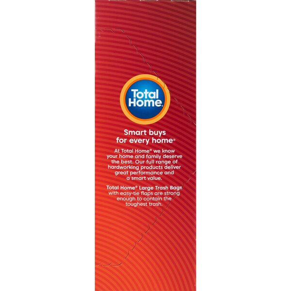 Total Home Large Trash Bags, Extra Strong Easy-Tie Flaps 30 Gallon, 20 ct