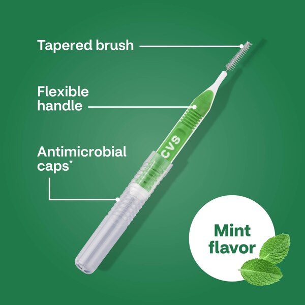 CVS Health Tight Spaces Interdental Brushes, Mint, 16 CT