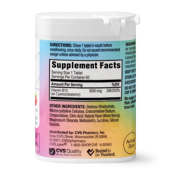 CVS Health Chewable Vitamin B12 Tablets, 60 CT