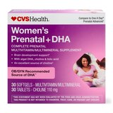 CVS Health Women's Prenatal + DHA Tablets/Softgels, 60 CT, thumbnail image 1 of 7