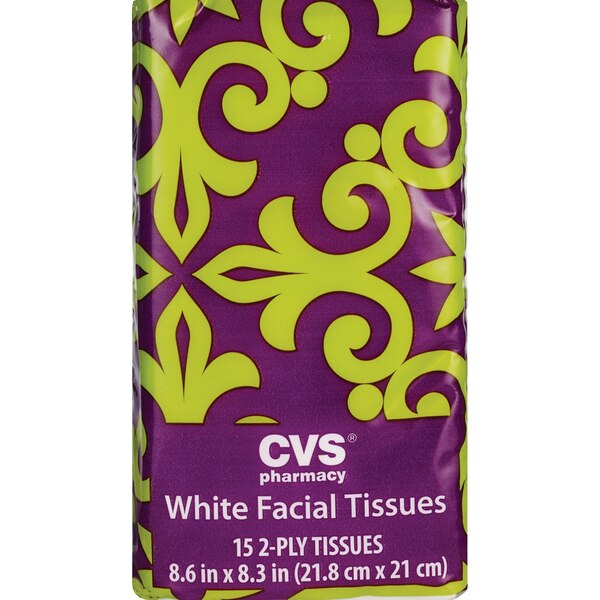 CVS Facial Tissues Pocket Pack, 2-Ply, 15 CT