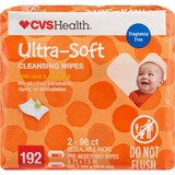 CVS Health Ultra Soft Cleansing Wipes Solo SoftPak, Unscented, 2 PK, 192 CT, thumbnail image