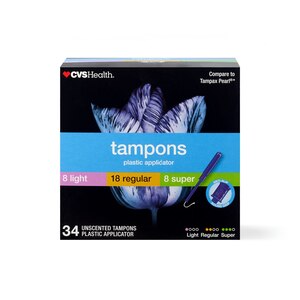 CVS Health Plastic Tampons, Unscented, Multi-Pack