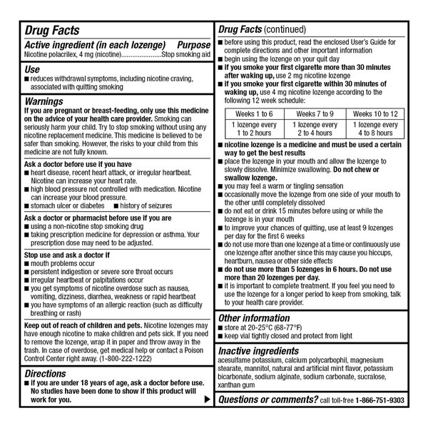 CVS Health Sugar Free Nicotine Lozenge, Mint